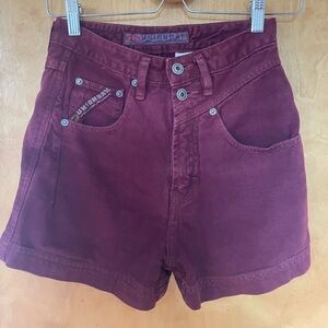 Burgundy vintage Unionbay high rise denim shorts